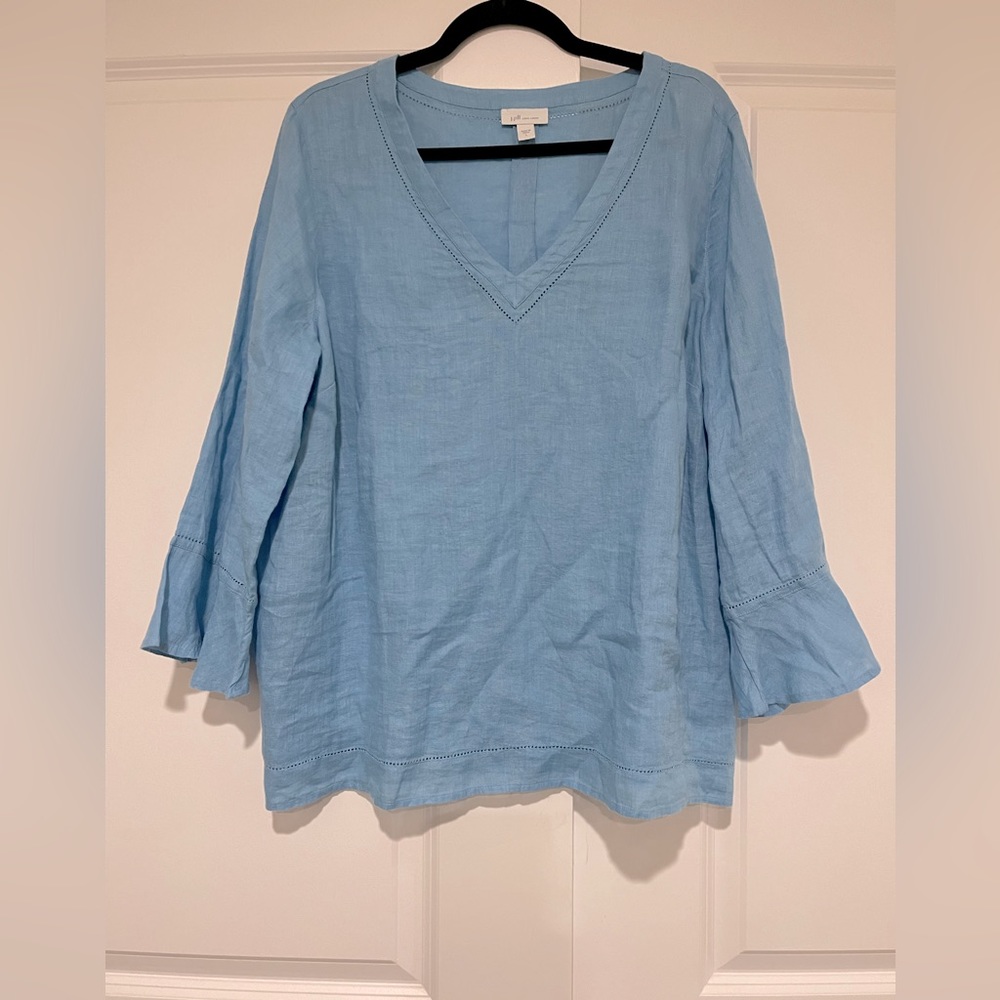 J. Jill Light Blue V-Neck Top